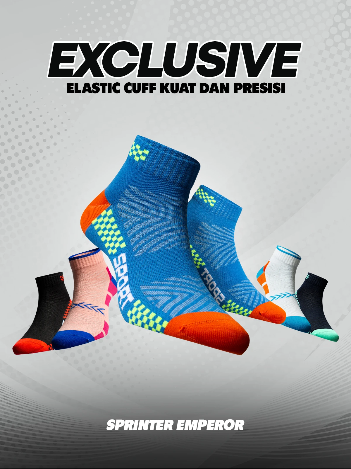 Kaos Kaki Sprinter Emperor - Premium Ankle Sock - Kerja & Casual